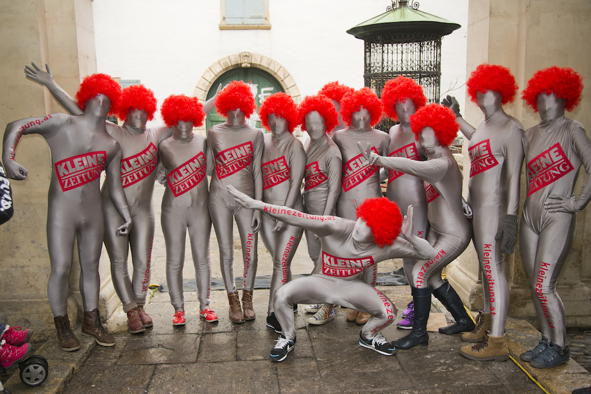 Morphsuits der Kleinen Zeitung im Einsatz